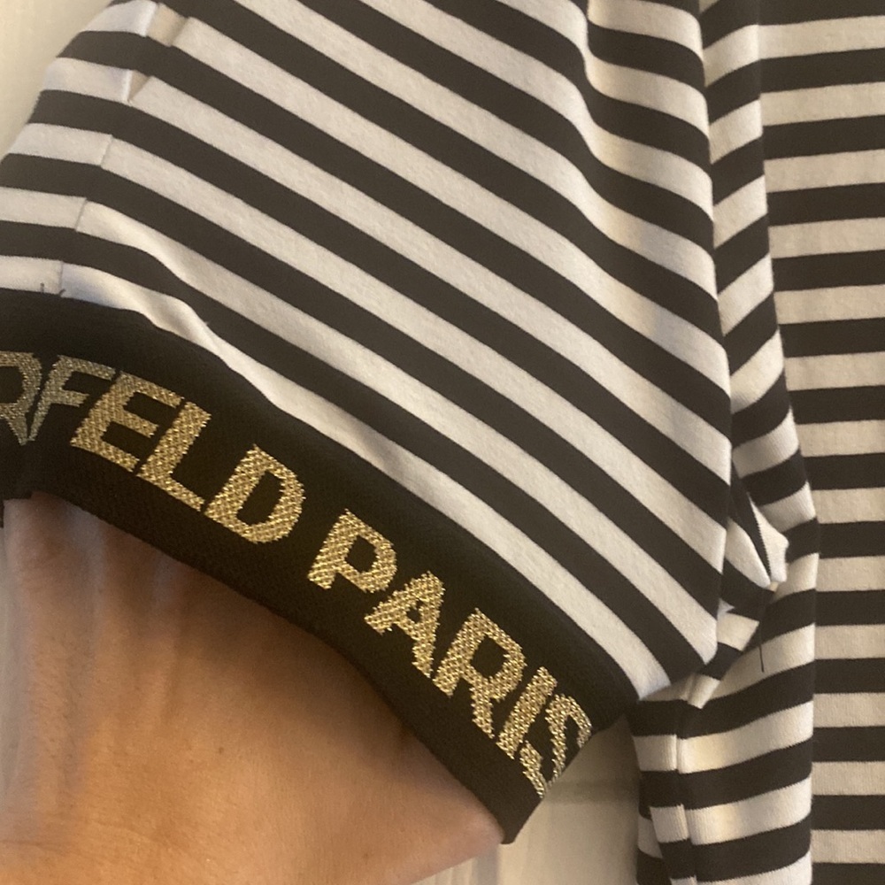 Karl Lagerfeld Striped Mini Dress in Black and White - Picture 5 of 5